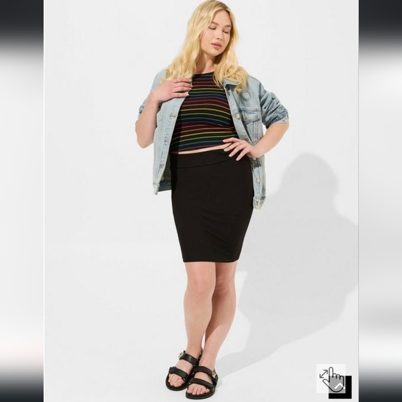 Torrid Plus Size Mini Jersey Foldover Pencil Skirt - 3X - Picture 5 of 6
